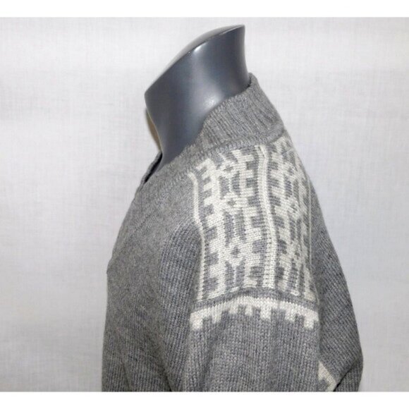 Dale of Norway XXL Gray Wool Fair Isle V neck Ski Sweater 2015 Norwegian Team - Picture 12 of 16